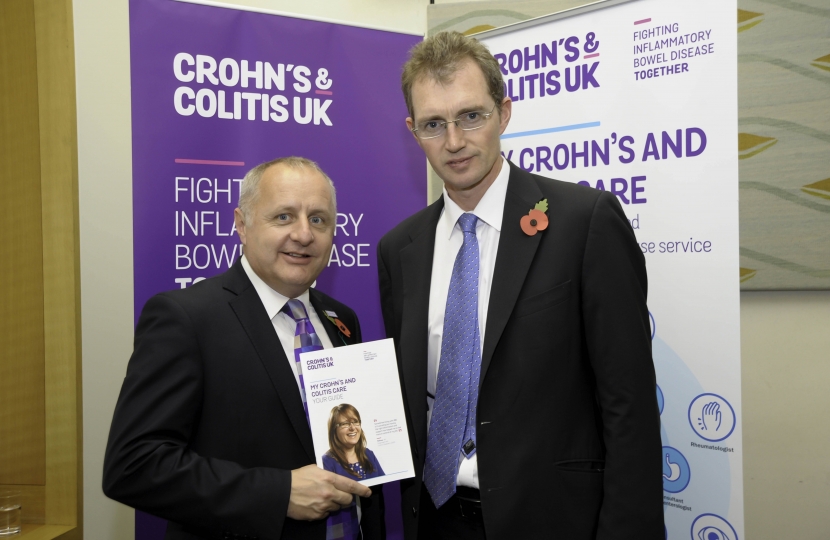 David with David Barker, chief executive of Crohn's and Colitis UK