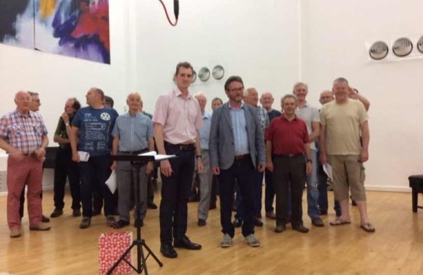 David with Monmouth Male Voice Choir recording Rachie