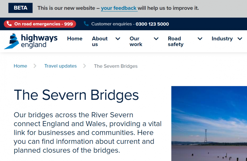 Severn bridges website 