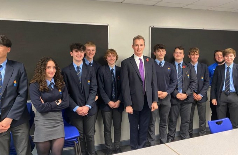With Y13 students at Monmouth Comprehensive School as part of National Mentoring Week 2021.