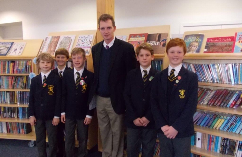 David with pupils at The Grange
