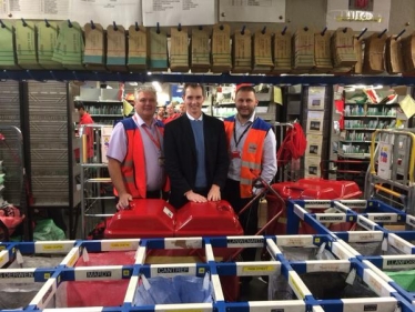 David with Mark Waddon and assistant delivery office manager Ken Ruck