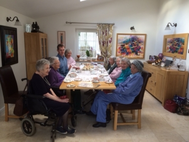 David enjoys afternoon tea with the Monmouth group of Contact the Elderly 