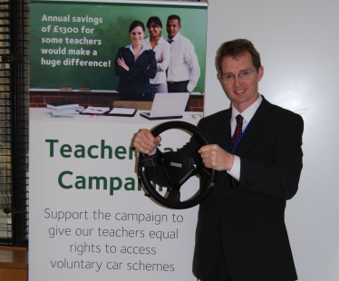 David drives forward the teacher car campaign
