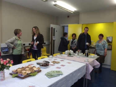 David at the International Women's Day global coffee morning in Monmouth