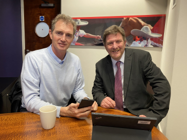 David TC Davies MP with HSBC Abergavenny Branch Manager, Andrew Fern