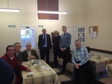 David with Pastor Paul Baxter, C Cllr Brian Strong and Usk gentlemen