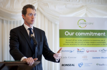 David speaking at the parliamentary launch of PaintCare